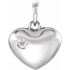 14K White .05 CT Diamond 16.75x12.15 mm Heart Pendant - Siddiqui Jewelers