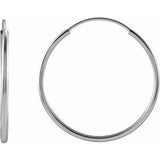 14K White Flexible Endless Tube 20 mm Hoop Earrings Siddiqui Jewelers