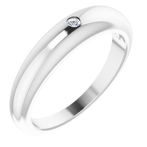 14K White .03 CT Diamond Petite Dome Ring
-Siddiqui Jewelers