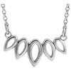 14K White Leaf 16-18" Necklace - Siddiqui Jewelers