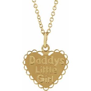 14K Yellow "Daddy's Little Girl" 15" Necklace - Siddiqui Jewelers
