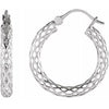 14K White 21x2.5 mm Pierced Tube Hoop Earrings - Siddiqui Jewelers