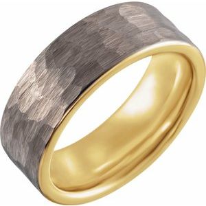 18K Yellow Gold PVD Tungsten 8 mm Band Size 10 - Siddiqui Jewelers