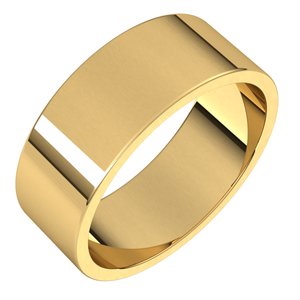 14K Yellow 7 mm Flat Band Size 5 - Siddiqui Jewelers