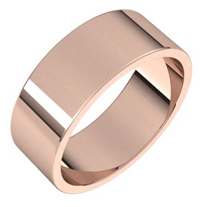 14K Rose 7 mm Flat Band Size 9 - Siddiqui Jewelers