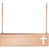 14K Rose Cross 16-18" Necklace - Siddiqui Jewelers