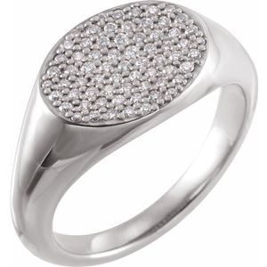 14K White 1/3 CTW Diamond Pavé Ring Size 7 - Siddiqui Jewelers