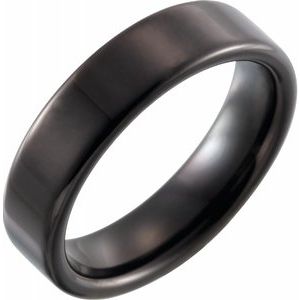 Black PVD Tungsten 6 mm Flat Band Size 8.5 - Siddiqui Jewelers