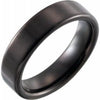 Black PVD Tungsten 6 mm Flat Band Size 6.5 - Siddiqui Jewelers