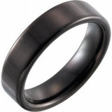 Black PVD Tungsten 6 mm Flat Band Size 7.5 - Siddiqui Jewelers