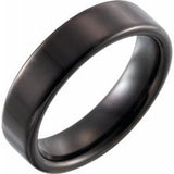 Black PVD Tungsten 6 mm Flat Band Size 10.5 - Siddiqui Jewelers