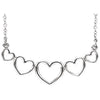 14K White Graduated Heart 17 1/2" Necklace - Siddiqui Jewelers