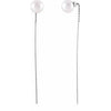 14K White Freshwater Cultured Pearl Threader Earrings-Siddiqui Jewelers