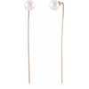 14K Rose Freshwater Cultured Pearl Threader Earrings-Siddiqui Jewelers