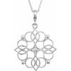 Sterling Silver 27x18.75 mm Floral-Inspired 18" Necklace - Siddiqui Jewelers