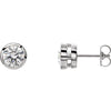 14K White 1 CTW Lab-Grown Diamond Tapered Bezel-Set Stud Earrings - Siddiqui Jewelers