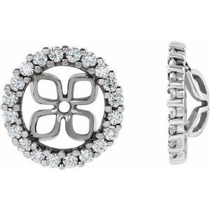 14K White 8.5 mm ID 1/2 CTW Diamond Earring Jackets-Siddiqui Jewelers