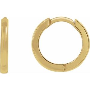 14K Yellow Hinged 10 mm Hoop Earrings Siddiqui Jewelers