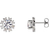 14K White Sapphire & 1/2 CTW Diamond Earrings - Siddiqui Jewelers