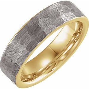 18K Yellow Gold PVD Tungsten 6 mm Band Size 8.5 - Siddiqui Jewelers