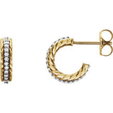 14K Yellow & White 1/5 CTW Diamond Hoop Earrings - Siddiqui Jewelers