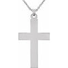 14K White 28x18 mm Cross 18" Necklace - Siddiqui Jewelers