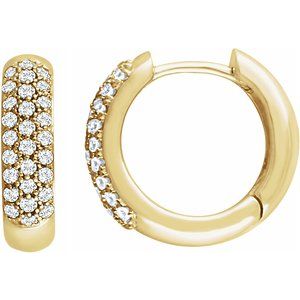 14K Yellow 1/3 CTW Diamond Pavé Hoop Earrings - Siddiqui Jewelers