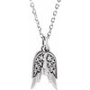Sterling Silver .03 CTW Diamond Angel Wings 16-18" Necklace-Siddiqui Jewelers