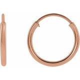 14K Rose Flexible Endless Tube 10 mm Hoop Earrings Siddiqui Jewelers