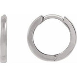 14K White Hinged 10 mm Hoop Earrings Siddiqui Jewelers