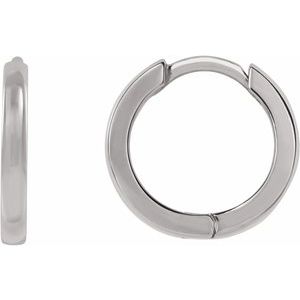 Sterling Silver Hinged 10 mm Hoop Earrings Siddiqui Jewelers