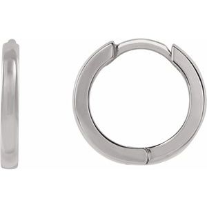 Platinum Hinged 10 mm Hoop Earrings Siddiqui Jewelers