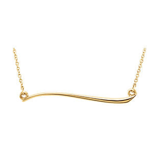 14K Yellow Freeform Bar 17.44" Necklace - Siddiqui Jewelers