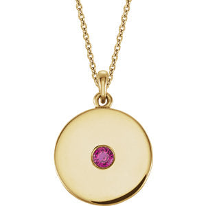 14K Yellow Ruby Disc Necklace - Siddiqui Jewelers
