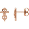 14K Rose Infinity-Inspired Cross Earrings - Siddiqui Jewelers