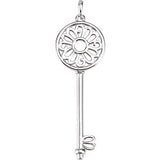 Sterling Silver 47.5x15 mm Mother's Key® Pendant - Siddiqui Jewelers