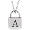 Sterling Silver 12.02x8 mm Engravable Lock 16-18" Necklace
-Siddiqui Jewelers