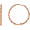 14K Rose Beaded 20 mm Hoop Earrings Siddiqui Jewelers