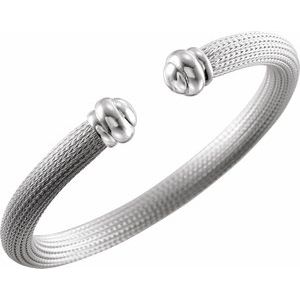 Sterling Silver Mesh Cuff 7.5" Bracelet - Siddiqui Jewelers