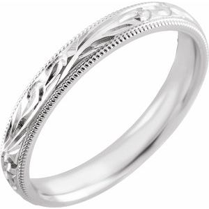 14K White 3 mm Comfort-Fit Band Size 7 - Siddiqui Jewelers