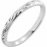 Platinum 2 mm Design-Engraved Band Size 4 - Siddiqui Jewelers