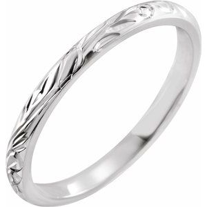 Platinum 2 mm Design-Engraved Band Size 4 - Siddiqui Jewelers