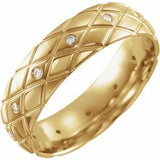 14K Yellow 1/10 CTW Diamond Patterned Band Size 10 - Siddiqui Jewelers