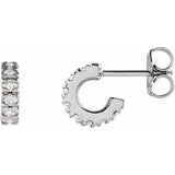 14K White 1/4 CTW Natural Diamond French-Set Huggie Hoop Earrings Siddiqui Jewelers