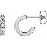 Sterling Silver 1/3 CTW Natural Diamond French-Set 10 mm Huggie Hoop Earrings Siddiqui Jewelers