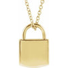 14K Yellow 12.02x8 mm Engravable Lock 16-18" Necklace
-Siddiqui Jewelers