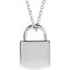 14K White 12.02x8 mm Engravable Lock 16-18" Necklace
-Siddiqui Jewelers