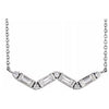 14K White 1/3 CTW Diamond Bar 18" Necklace - Siddiqui Jewelers