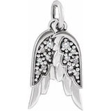 14K White .03 CTW Diamond Angel Wings Pendant
-Siddiqui Jewelers