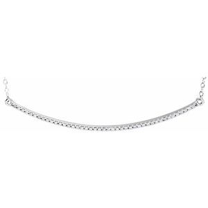 14K White 1/6 CTW Natural Diamond Bar 16-18" Necklace-Siddiqui Jewelers